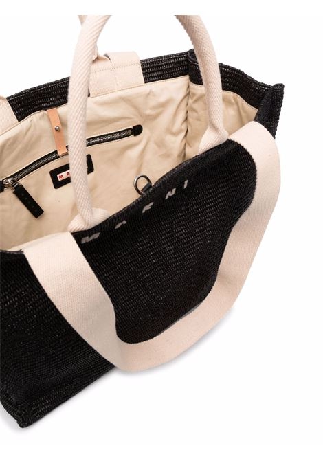 rafia tote bag woman black MARNI | SHMQ0034U1 P3860Z1Q44